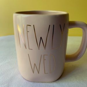 Rae Dunn Newlywed Pink Mug Gold Letters